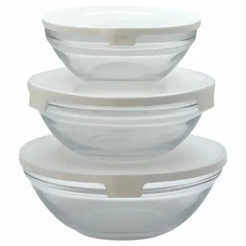 Potes De Vidro Redondos Para Alimentos Kit Com 3 Unidades