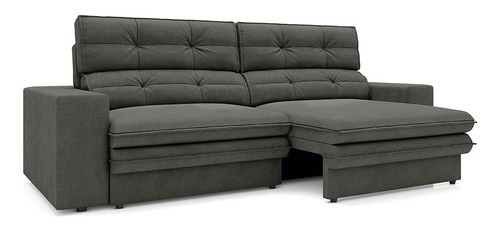 Sofa 4 Lugares Retratil E Reclinavel Pegasus 2,30m Cor Cinza