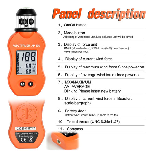 Anemometro Para Medir Velocidad Del Viento Temperatura