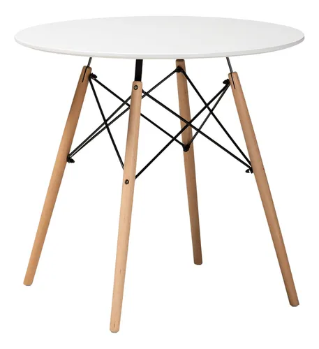 Mesita Comedor Mini Decoració Hogar 4 Puestos Redonda Madera