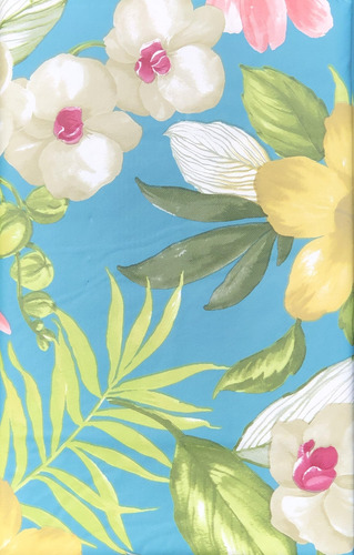 Mantel De Flanela De Vinilo Con Diseño De Orquídeas Tropical