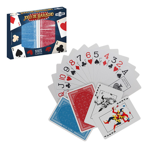 Jogo 02 Baralhos Poker Truco Profissional 100% Plástico