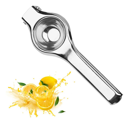 Exprimidor De Limones Y Naranja Pequeña Metalico Plateado