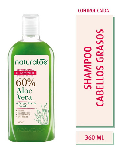 Naturaloe Shampoo Control Caida Cabellos Grasos Oleoso 360ml