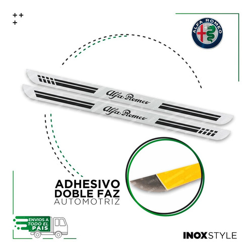 Kit 2 Cubre Zócalos Protector Para Alfa Romeo Mito 145 147 164 Coupe Molduras Acero Inoxidable Juego De Acccesorios X2