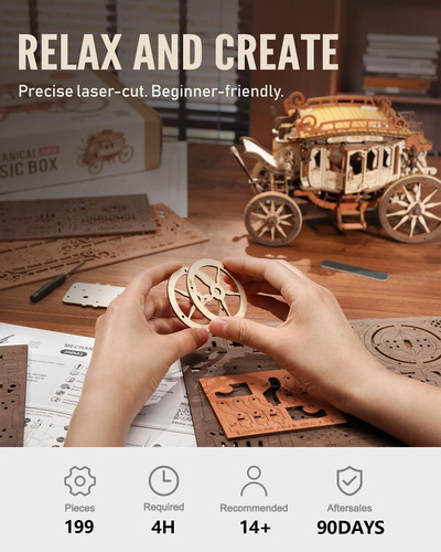 Rokr Rompecabezas De Madera 3d Para Adultos-kit De Caja De