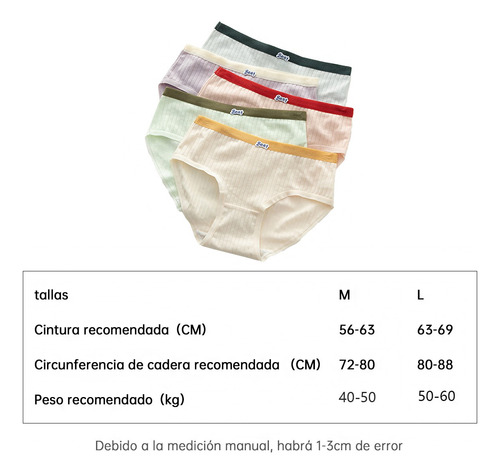 Conjunto De Bragas De Algodón Para Mujer 10 Piezas
