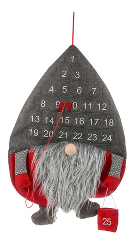 Calendario Adviento Navideño Colgable Forma Papa Noel