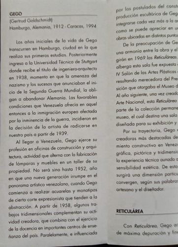 Imagen 5 de 6 de Gego. Reticulárea. Exposición Permanente. Folleto