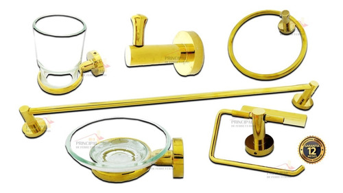 Set De Accesorios Para Baño De Alto Trafico Dorado