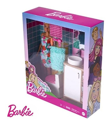 Imagen 4 de 5 de Muñeca Barbie Cuarto De Baño Mattel