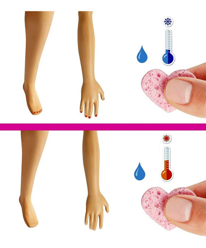 Juego de muñecas Barbie articuladas y rubias, salón de uñas, viene con accesorios de spa para mascotas, cachorros y pedicura, las uñas de manos y pies cambian de color con el agua, Mattel Toys