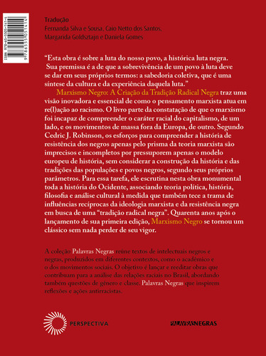 Marxismo Negro, De Cedric James Robinson. Editora Perspectiva, Capa Mole Em Português