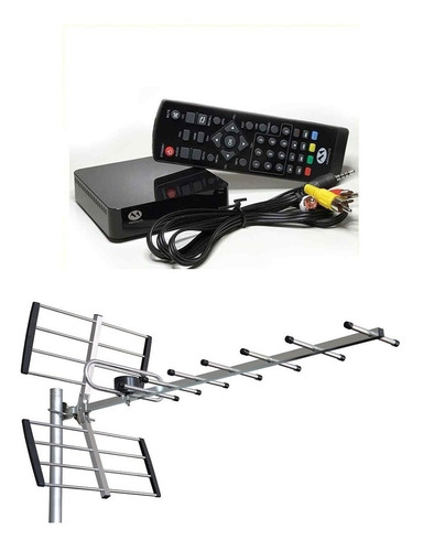Kit Tv Digital Tda Antena Exterior Y Decodificador Y Cable 
