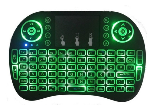 Mini Teclado Controle Sem Fio Para Tv Smart Luz Led Touchpad