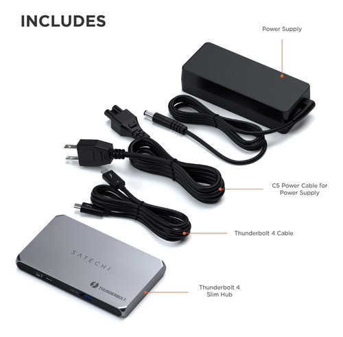 Hub Thunderbolt 4 Satechi 5 En 1 Con 3 Puertos Thunderbolt 4