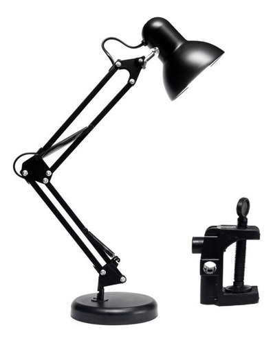 Abajur Luminária Mesa Escritório Bivolt Articulável Leitura Cor da estrutura Preto 110V/220V