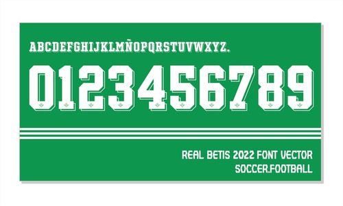 Tipografía Real Betis 2022 Font Vector / Archivo Ttf, Eps