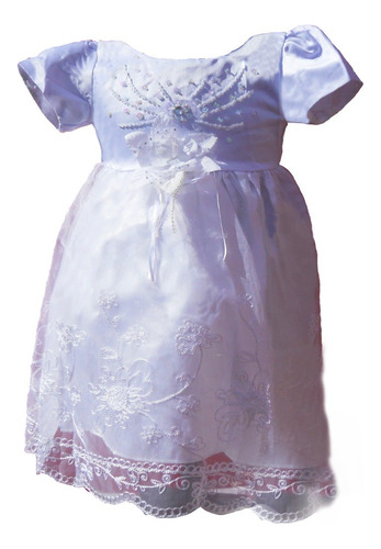 Vestido Blanco Nena Con Mangas Cortas Fiesta Casamiento
