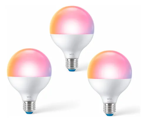 Kit X3 Lámpara Smart Led Wiz Globo Wifi Rgb 11w G95 E27
