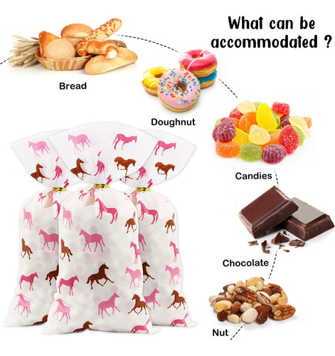 Bolsas De Celofán Para Caballos Rosas Y Café Para Fiestas