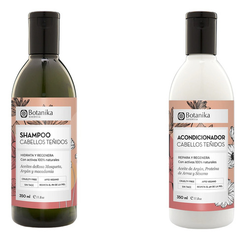 Shampoo + Acondicionador Cabellos Teñidos Botanika 350ml 