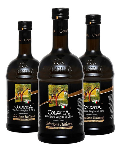 3x Azeite Italiano De Oliva Extra Virgem Colavita 1 L