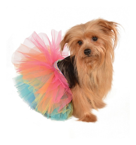 Falda Tutu Talla Small-medium Para Perro, Arcoíris,