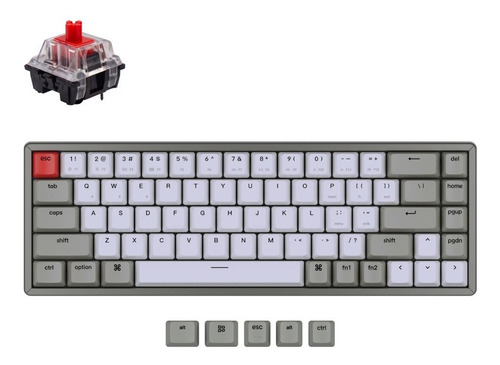 Imagen 1 de 4 de Keychron K6 Marco Aluminio Sin Retroiluminación Red Switch