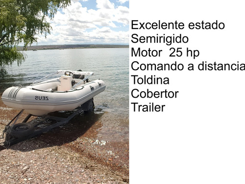 Semirigido Motor 25hp 2 Tiempos Mercury Excelente Estado
