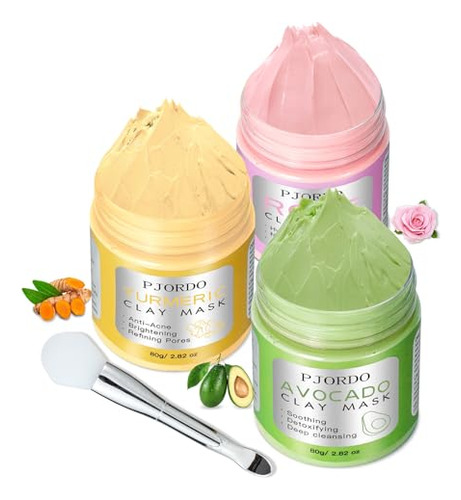 Pjordo Clay Mask Kit, Máscara De Arcilla De Vitamina Ndhfb