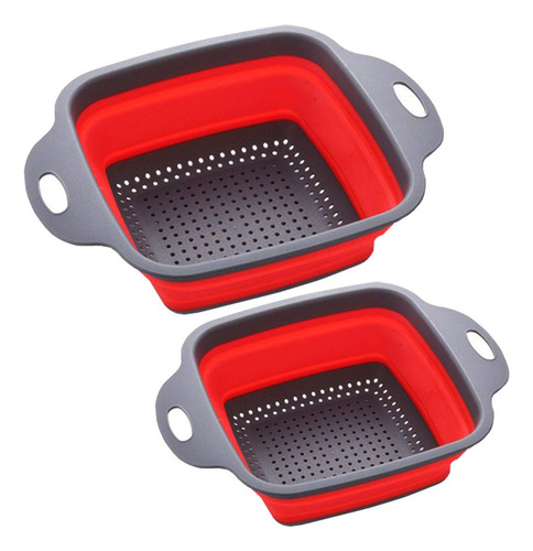 Juego De Coladores Hdhyk Square, Plegables, 2 Coladores, Roj