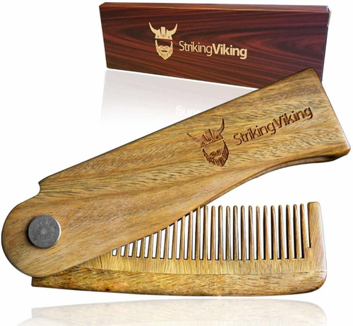 Striking Viking  Peine De Madera Plegable Ideal Para Cabello