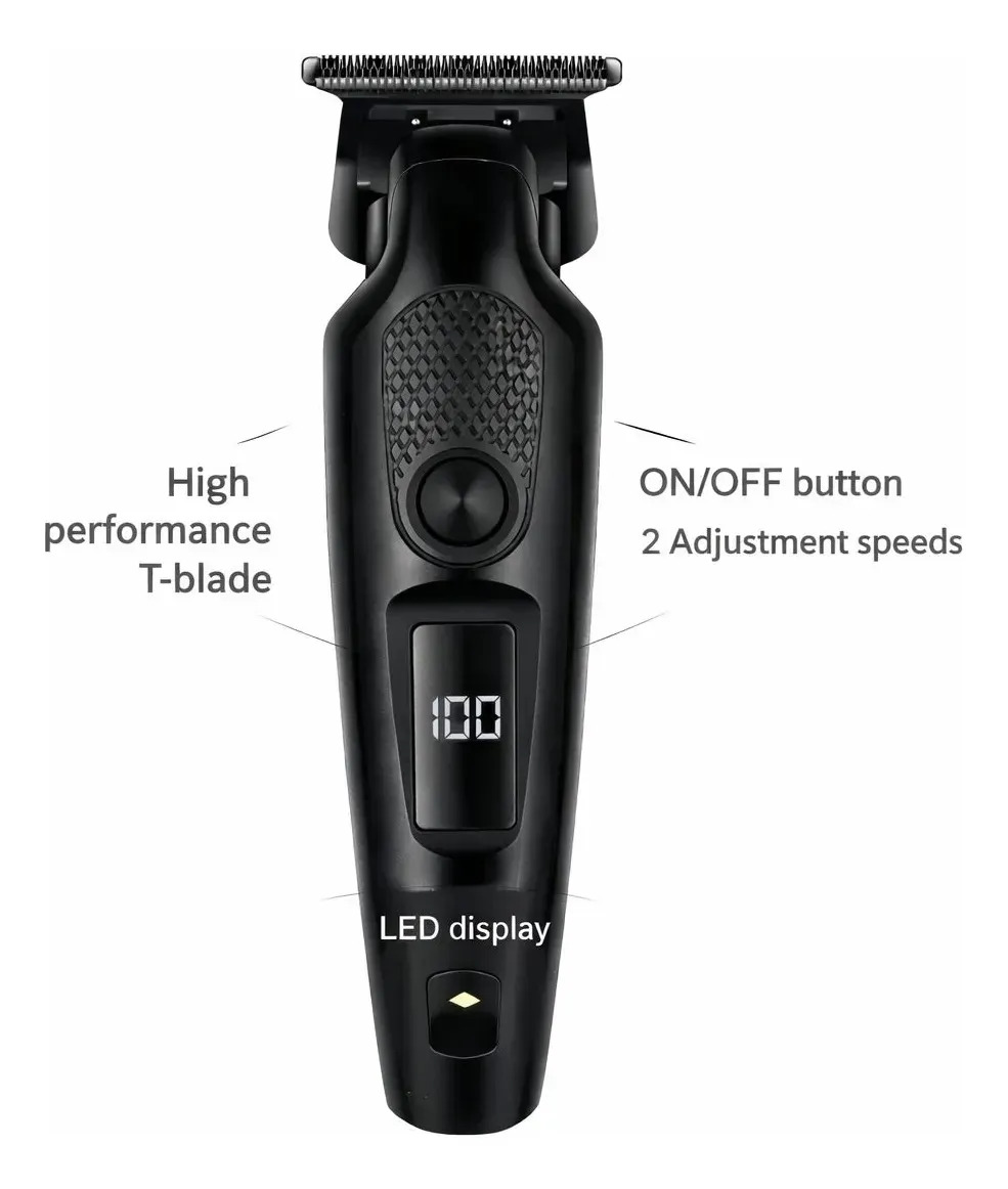 Cortadora De Pelo Inalambrica Usb Display Led Dl-1909 Negro