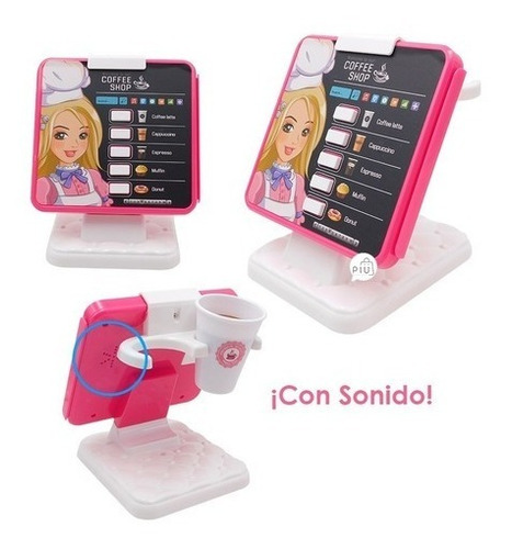 Imagen 5 de 10 de Juego De Cafetería Coffee Shop Con Accesorios Y Sonidos