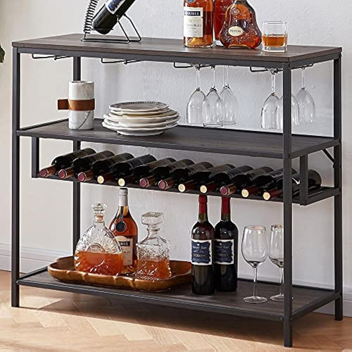 Lvb Wine Rack Table, Gabinete De Barra De Licor, Piso Indepe