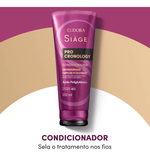 Condicionador Capilar Siàge Pro Cronology 200ml - Eudora