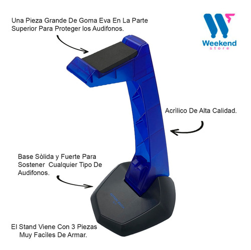 Imagen 4 de 5 de Soporte Base Stand Para Audífonos Gamer Kotion Each K-1