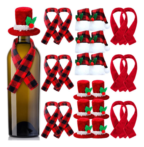 24 Piezas Botella De Vinos De Navidad Conjunto De Botella De