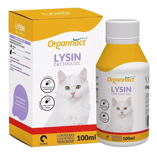 Lysin Cat Emulgel 100 Ml Organnact Pet 100ml Shop Store