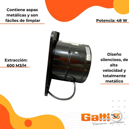 Imagen 6 de 10 de Extractor Semi Industrial 25 Cm Baño/cocina Para Pared Impo.