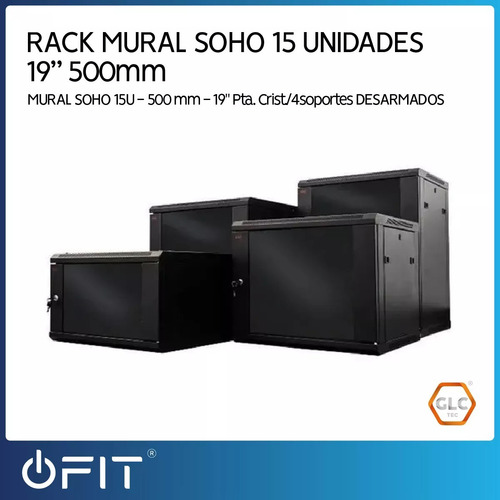 Rack Mural Soho Glc De 12 Unidades 500mm 19 Pulgadas Color Negro
