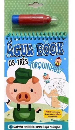 Livro Para Colorir Infantil Água Book Três Porquinhos