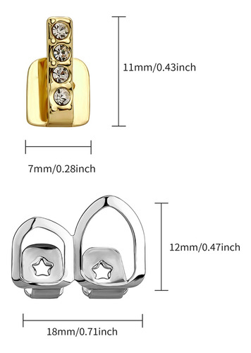 (s-2) Tampas Dentárias Hollow Single/double Vertical Teeth C