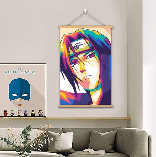 Cuadro Pergamino Arte Pop Itachi Uchiha Anime Naruto 40x60cm