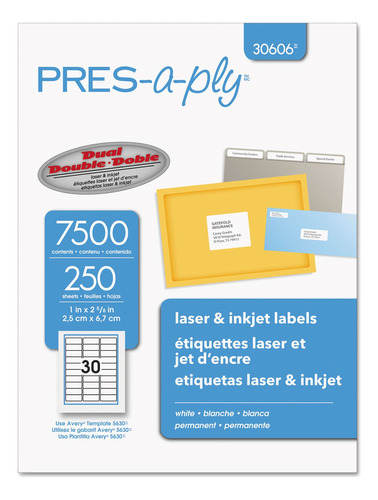 Pres-a-ply Etiqueta Laser Bx Blanco