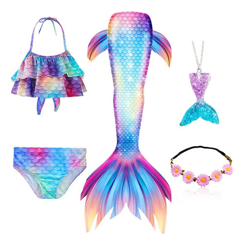 Disfraz De Cosplay De Cola De Sirena Para Niñas De Ariel