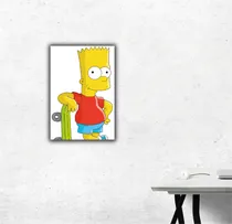 Comprar Cuadro Decorativo Bart Simpson Patineta - 09 Bart Simpson Bastidor De Madera
