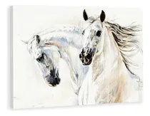 Comprar Cuadro Para Sala Caballos Abstracto Tipo Oleo En Canvas Color Hermanos de Nieve Armazón bastidor