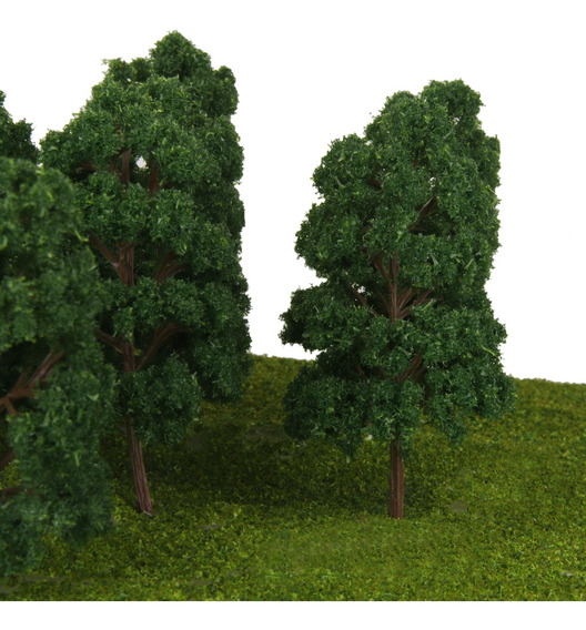 20pcs n escala modelo ferroviario paisajismo modelo árboles verde oscuro 7,5cm 